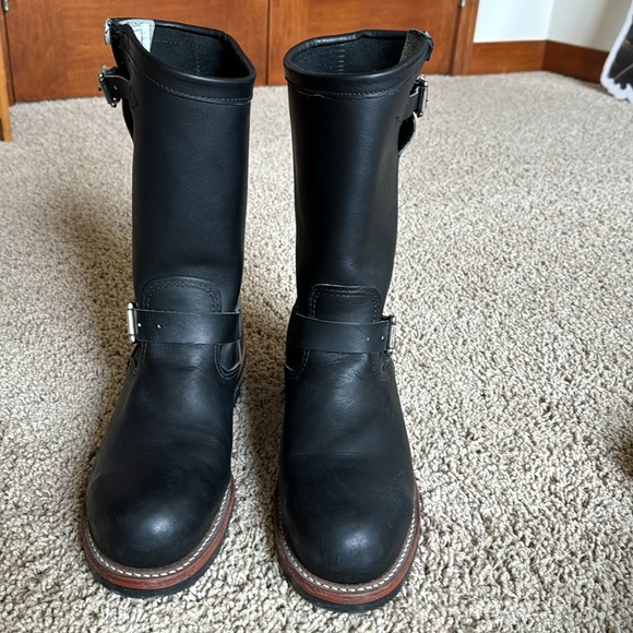 CHIPPEWA USA MADE 27899 Black Leather Steel Toe Motorcycle Engineer Boot - Picture 2 of 5